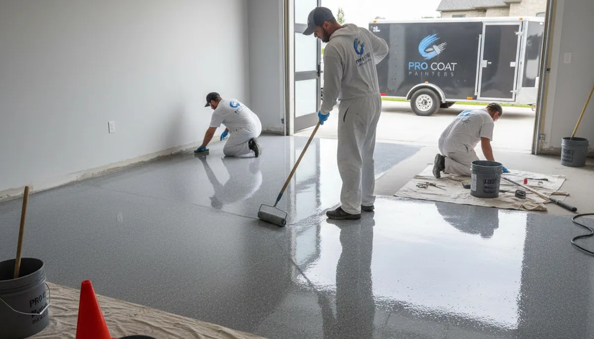 Professional epoxy garage floor coating in Chandler AZ by trusted house painting experts