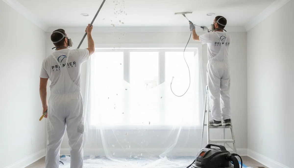 Professional popcorn ceiling removal and refinishing in Chandler, AZ home interior