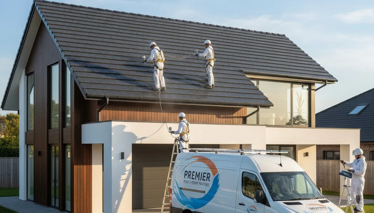 Professional roof painting in Chandler AZ with UV-resistant coating for desert heat protection