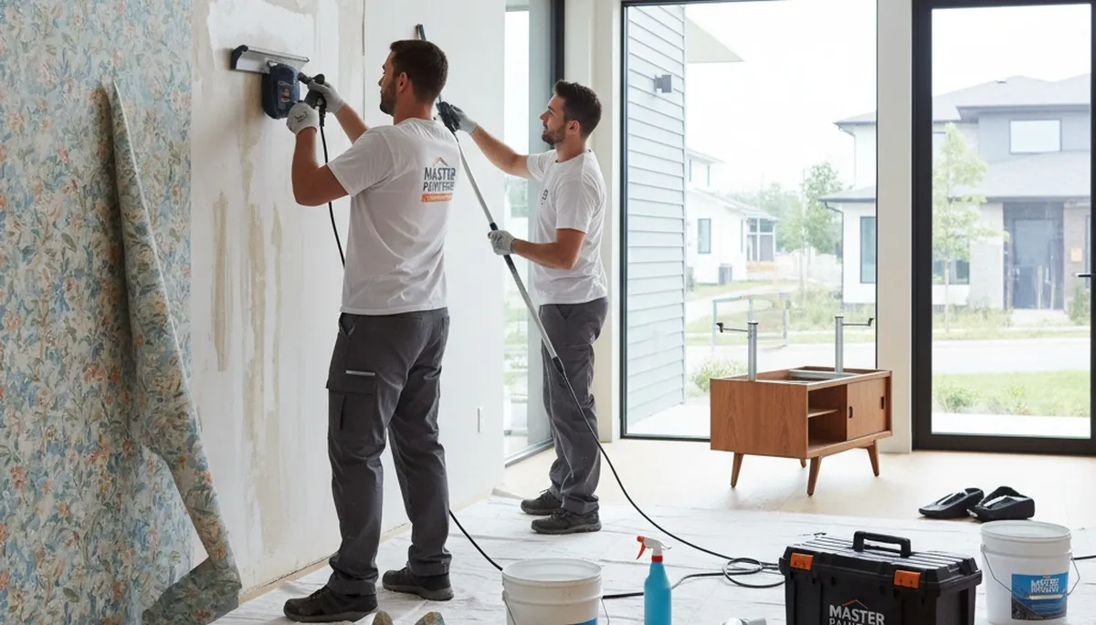 Professional wallpaper removal and wall prep by house painters in Chandler, AZ